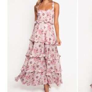 Petal & Pup Pink Floral Tiered Maxi Dress